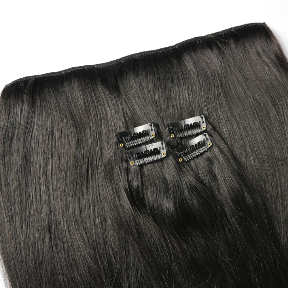 ZZHAIR 100% وصلات شعر ريمي بشري برازيلي 16 "-24" 5 قطعة مجموعة 120 جرام-140 جرام خمس قطع مقاطع في طبيعي مستقيم