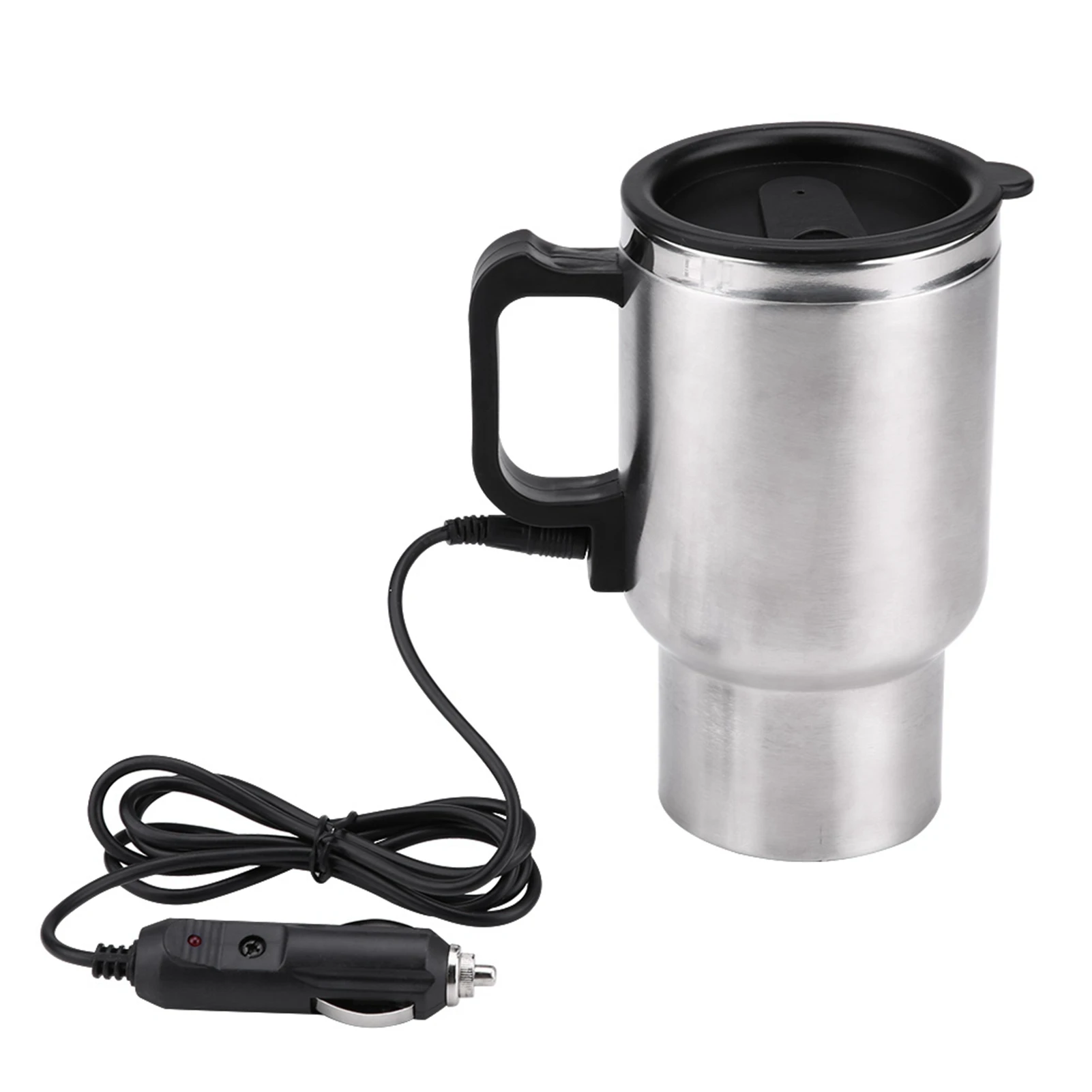 Car Electric Cup Travel Heating Cup 12V 450ml Electric Incar Stainless Steel Travel Heating Cup Coffee Tea Car Cup Mug