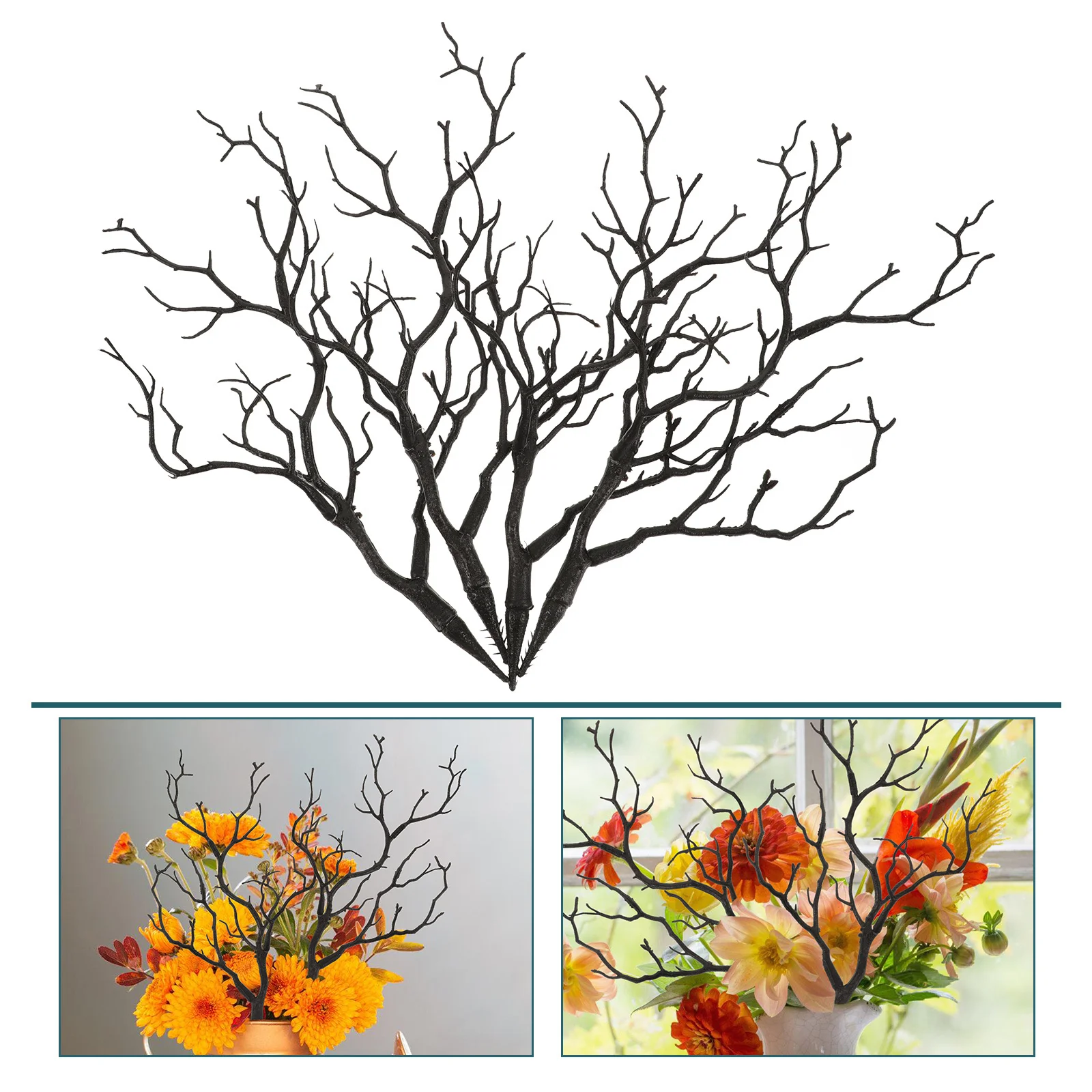 

4pcs Realistic Artificial Antler Branches Simulation Twig For Diy Flower Arrangement Vase Filling Stems Home Decor Fake Plant