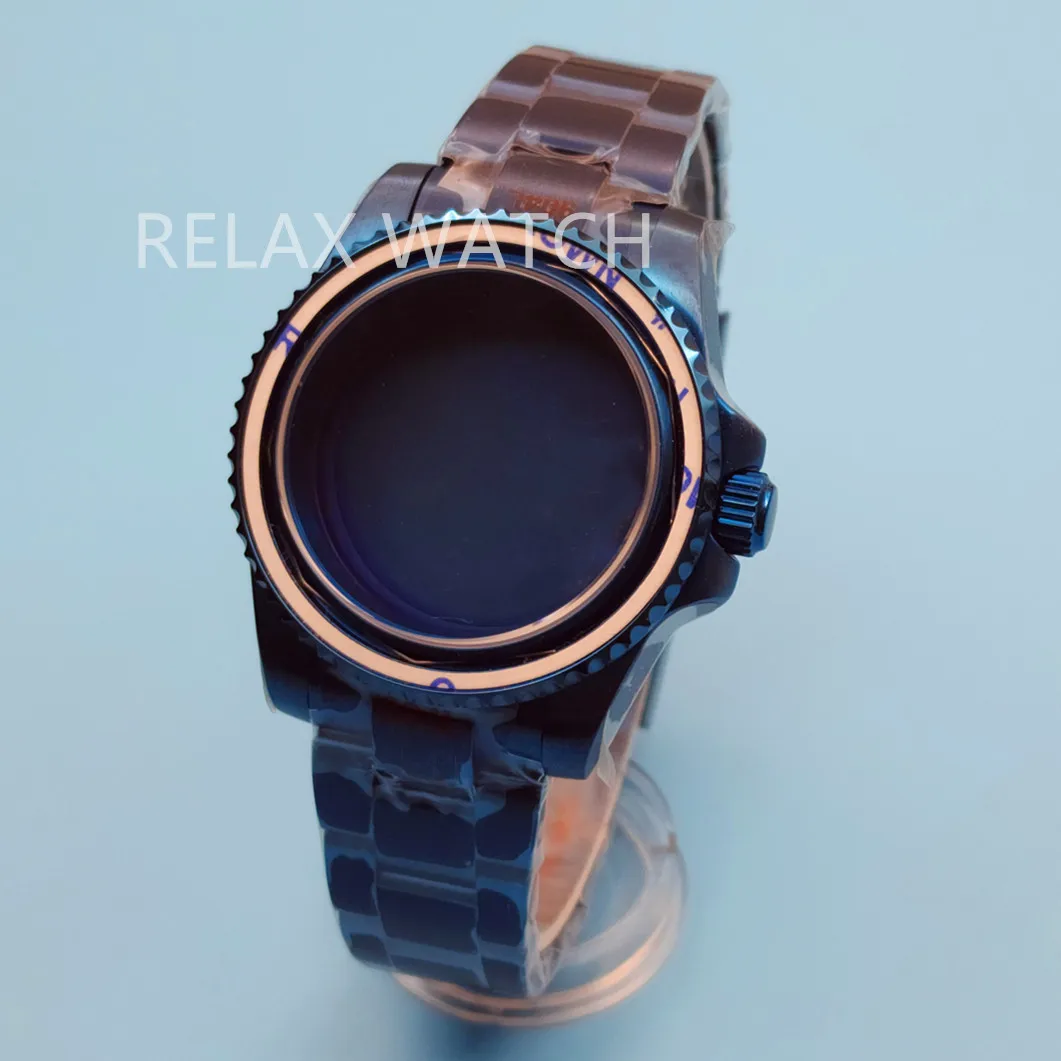 PVD Blue NH35 Case parti dell'orologio in vetro zaffiro per SUB GMT NH36 movimento automatico 28.5mm quadrante accessori per orologi sostituzioni