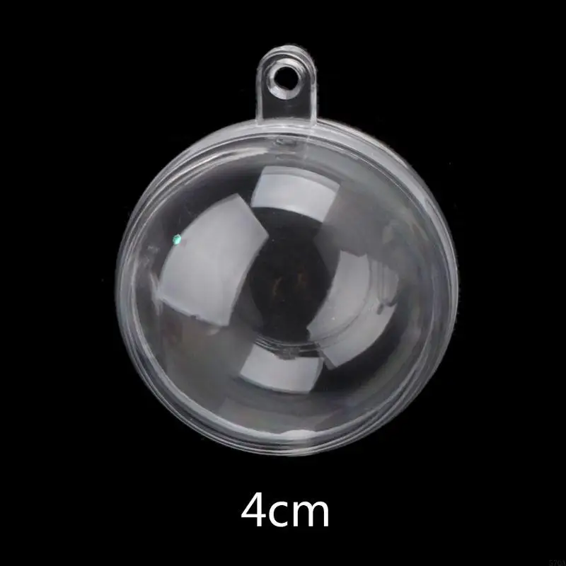 Conchiglie rotonde trasparenti per stampi da bagno 3/5/6 per cm Palline natalizie riempibili in plastica per decorazioni per feste da appendere all'albero di Natale fai da te