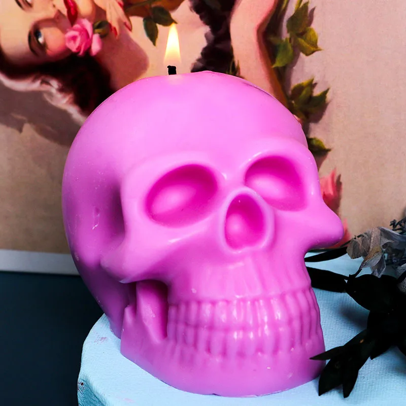 3D Skull Candle Silicone Mold DIY Halloween Decorative Candle Handmade Soap Plaster Epoxy Craft Casting Tools for Home Gifts