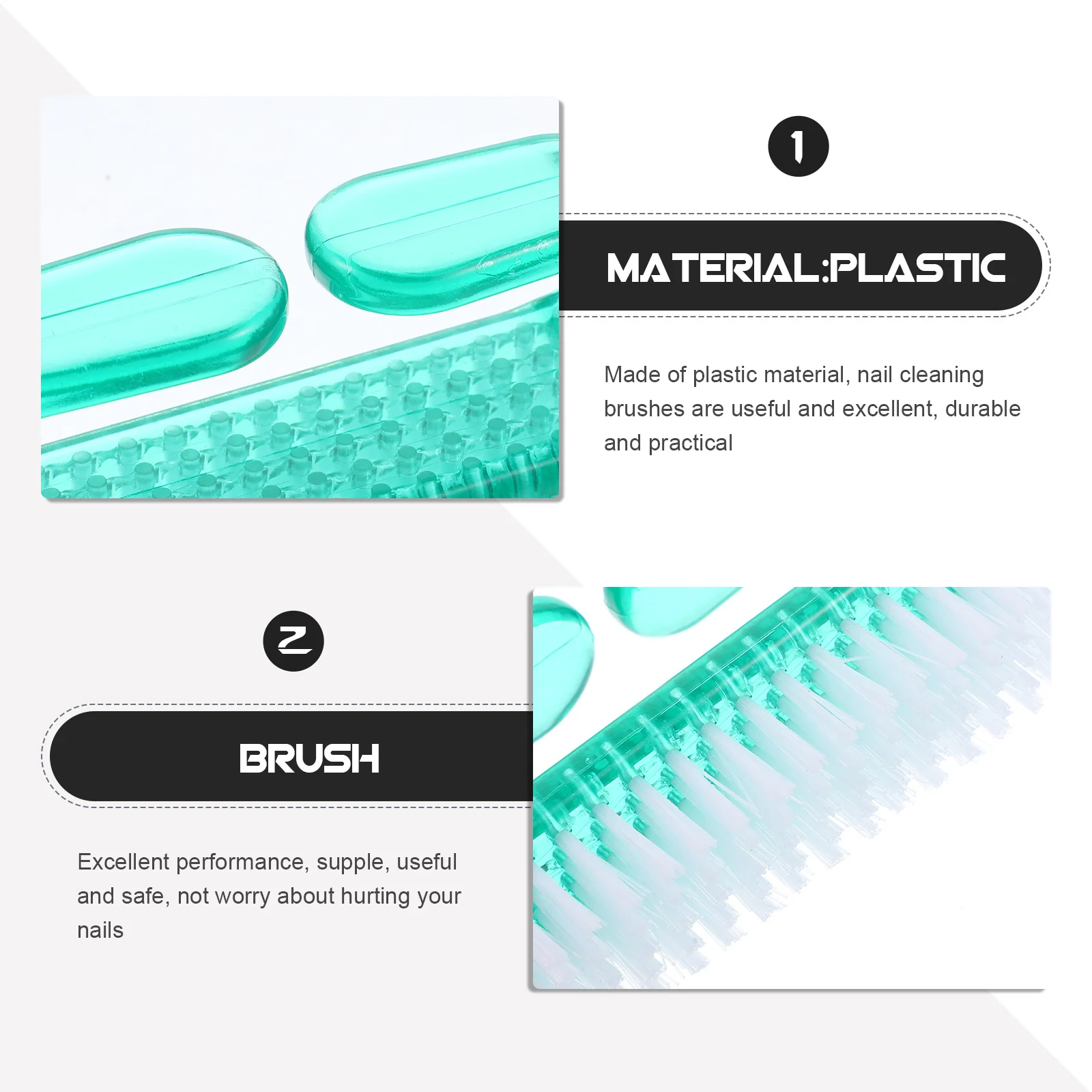 แปรงทำความสะอาดเล็บ 4 ชิ้น ด้ามจับพลาสติก ขนาดเล็ก น้ำหนักเบา สำหรับดูแลเล็บมือ เล็บเท้า ทำเล็บมือและเล็บเท้า