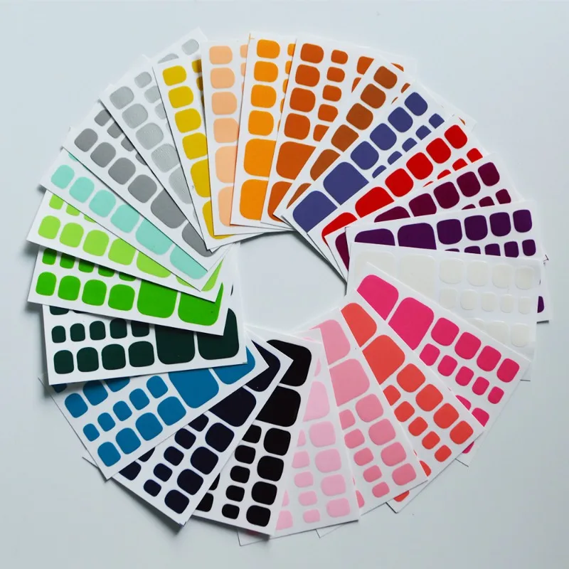 22Stips Bakken Gratis Teen Nagel Sticker Wraps Effen Kleur Volledige Dekking Teennagellak Strips Zomer Zelfklevende DIY Voet decals