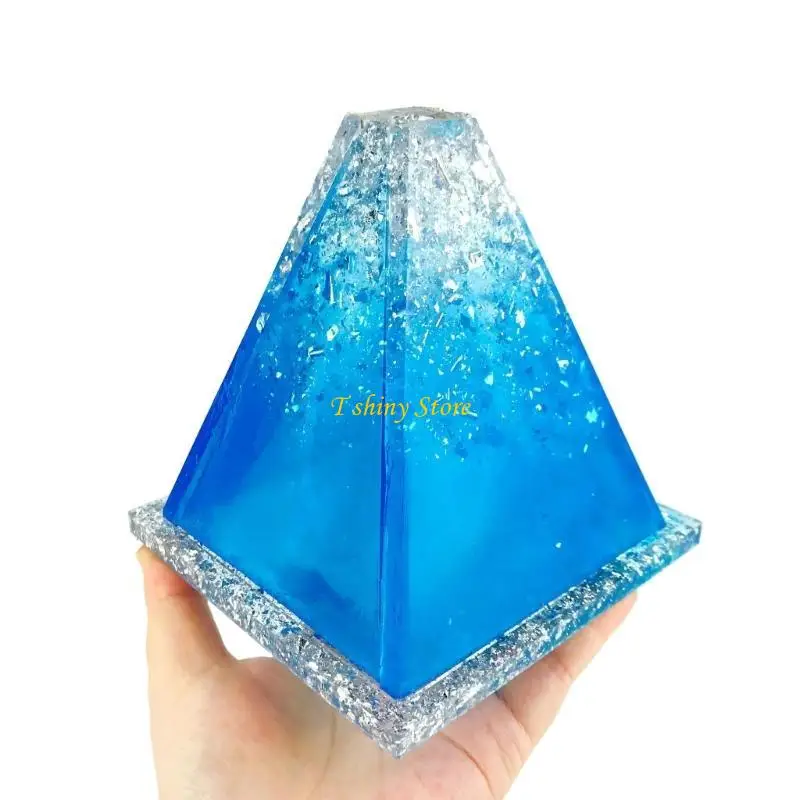 N58F Silicone Vase Molds,Pyramid Epoxy Resin Casting Molds for DIY Crafts Vase,Home Decors Dry Flowers Holder Bottle Mold