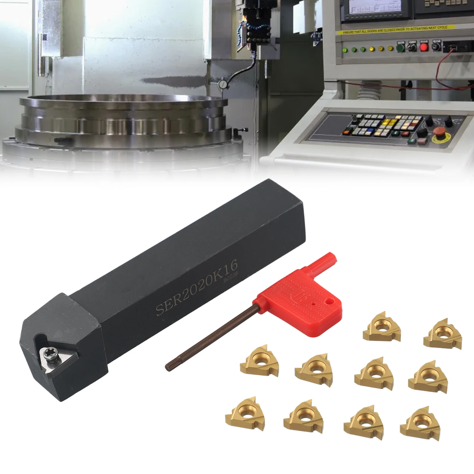 

Новинка 2022 года, держатель инструмента, токарный станок, токарная обработка резьбы 16ER AG60, карбидная вставка из легированной стали, токарный станок с внешней резьбой SER2020K16