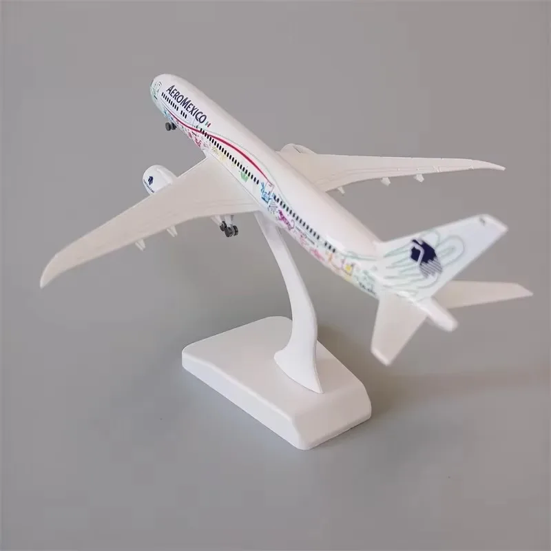 Metal Aircraft Airliner Model 20cm 1:400 Mexico Airlines B787 Metal Replica Alloy Material Aviation Simulation Toys Boy Gift