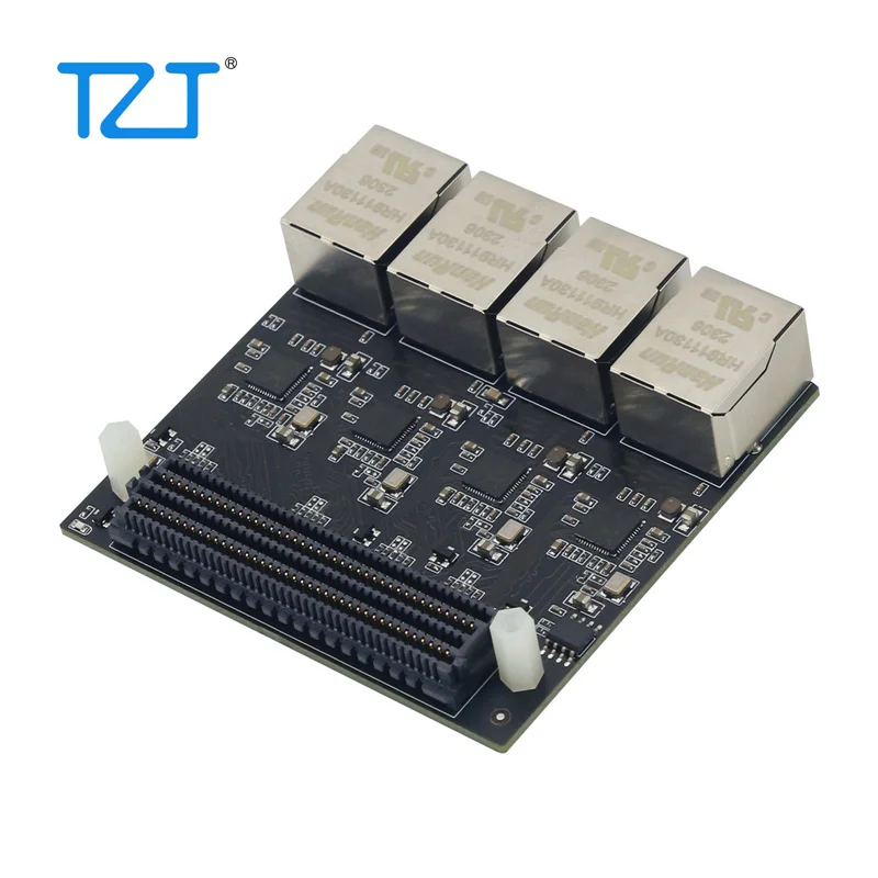 

TZT 4-Channel PHY 1000M Gigabit Ethernet Port Module Onboard 50MHz Clock Source LPC FMC Sub Card RTL8211