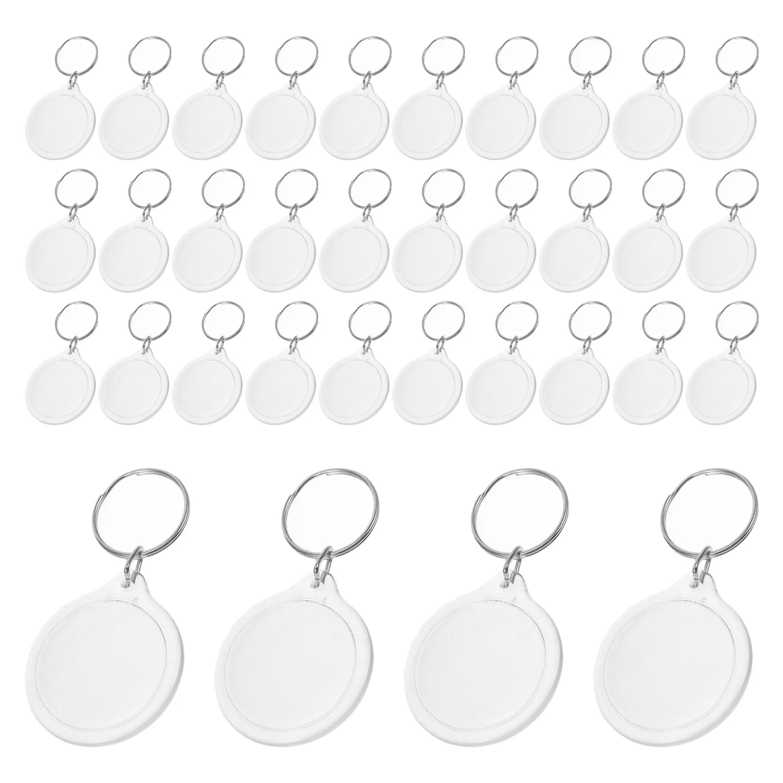 Keychain Blanks Acrylic Photo Clear Holder Keyrings for Photos Empty Pictures Frame