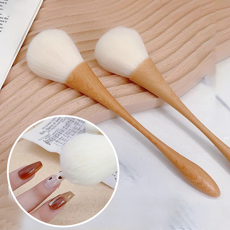 Brosse à ongles en forme de livres de poussière, accessoire de manucure, grande tête, fleur, poudre, blush, pour salon, maquillage, beauté