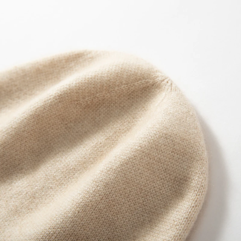MERRILAMB Neue Kaschmir Eimer Hüte Herbst Winter Hohe Qualität Mode Im Freien Einfarbig Warme Kaschmir Gestrickte Kappe für Frauen – Detail 3