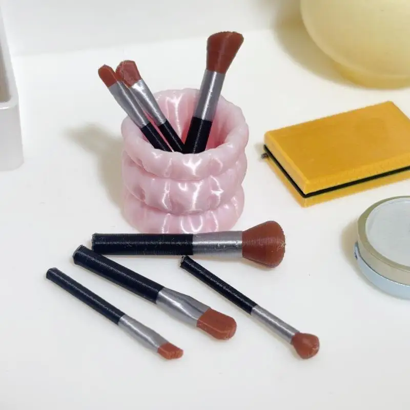 ✰✪1 Set 1/12 Dollhouse Miniature Simulation Makeup Brush Pen Holder Model Ornament Scene Decoration Doll Accessories Toys
