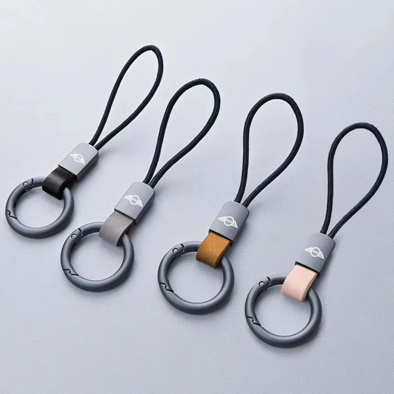 Genuine Leather Keychains Simple Lanyard Keyring Auto Gifts For BMW Mini Cooper R50 R53 R55 R56 R60 R61 F54 F55 F56 F60 Clubman