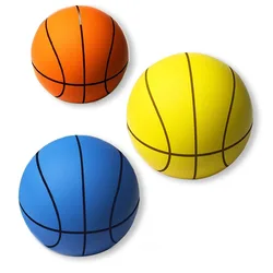 Pelota de raqueta de baloncesto silenciosa para niños, juguete de pelota de cuero pequeña elástica, esponja silenciosa, entrenamiento en interiores, 18cm, 22cm