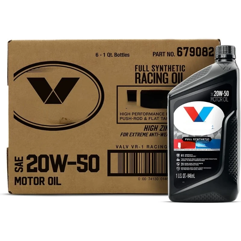 

Racing Synthetic SAE 20W-50 Motor Oil 1 QT, Case of 6