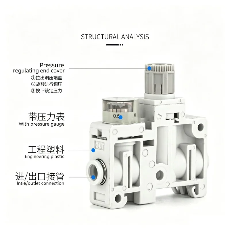 NEW Type ARM Series Miniature Integrated Compact Pressure Reducing Valve ARM5SA-06-A/ARM5SA-08-A Precision Pressure Regulators