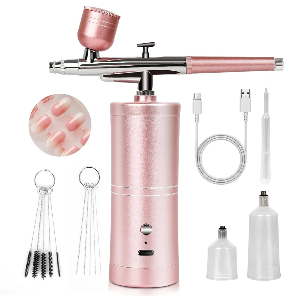 A77K Super-Stable Airbrush Kit: 25 PSI Airbrush for Nails Rechargeable Dual-Mode 0.3mm Nozzle Nail AirBrush Machine