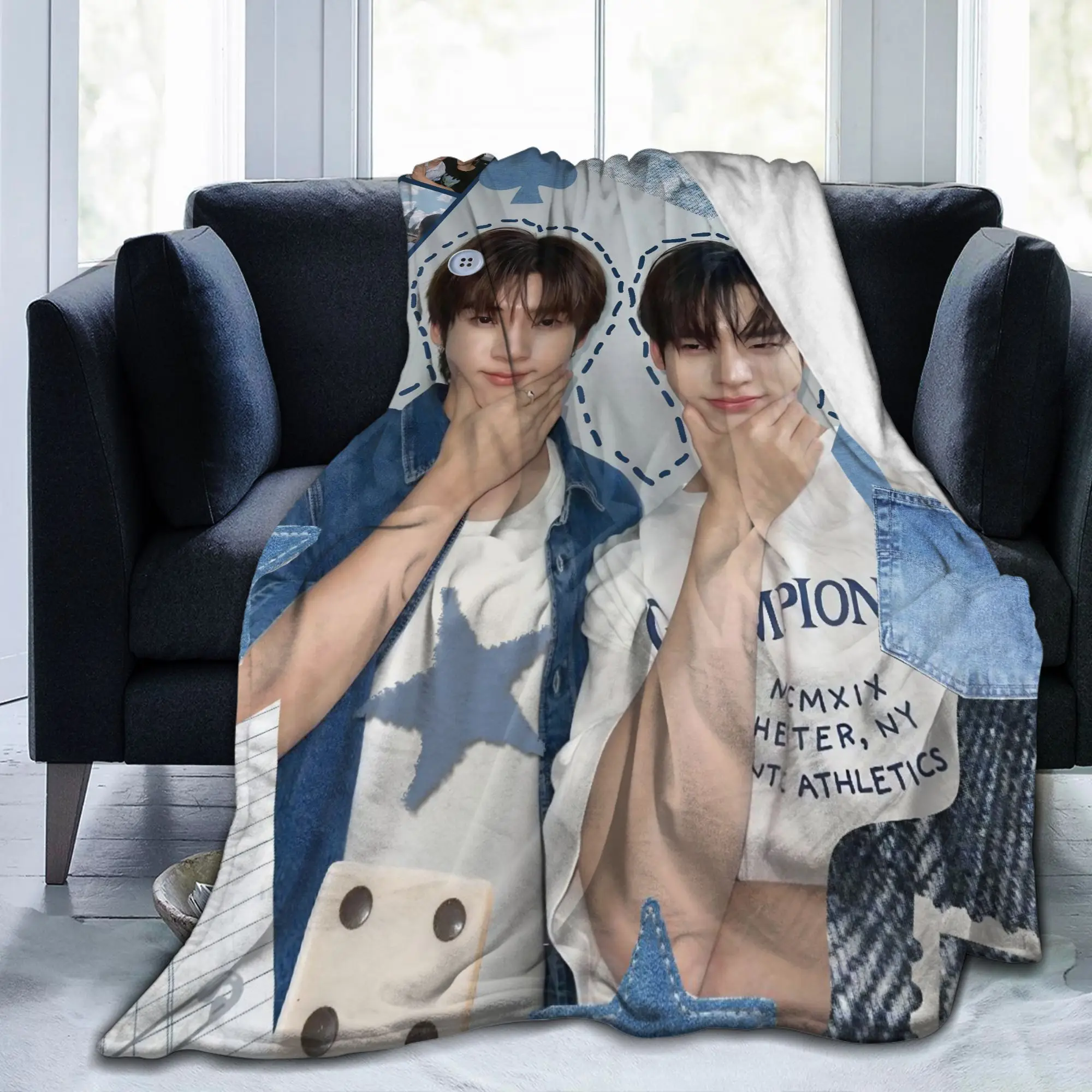 Qin Duang With You Thai BL Flannel Blanket TV Series Funny Bedding Throw Blankets for Home Soft Travel Portable Multifunction - view 2