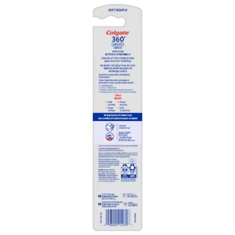 فرشاة أسنان تعمل بالبطارية ذات تنظيف عميق 360 اهتزاز، شعيرات ناعمة، تجربة تنظيف عميق وأكثر صحة لكامل الفم