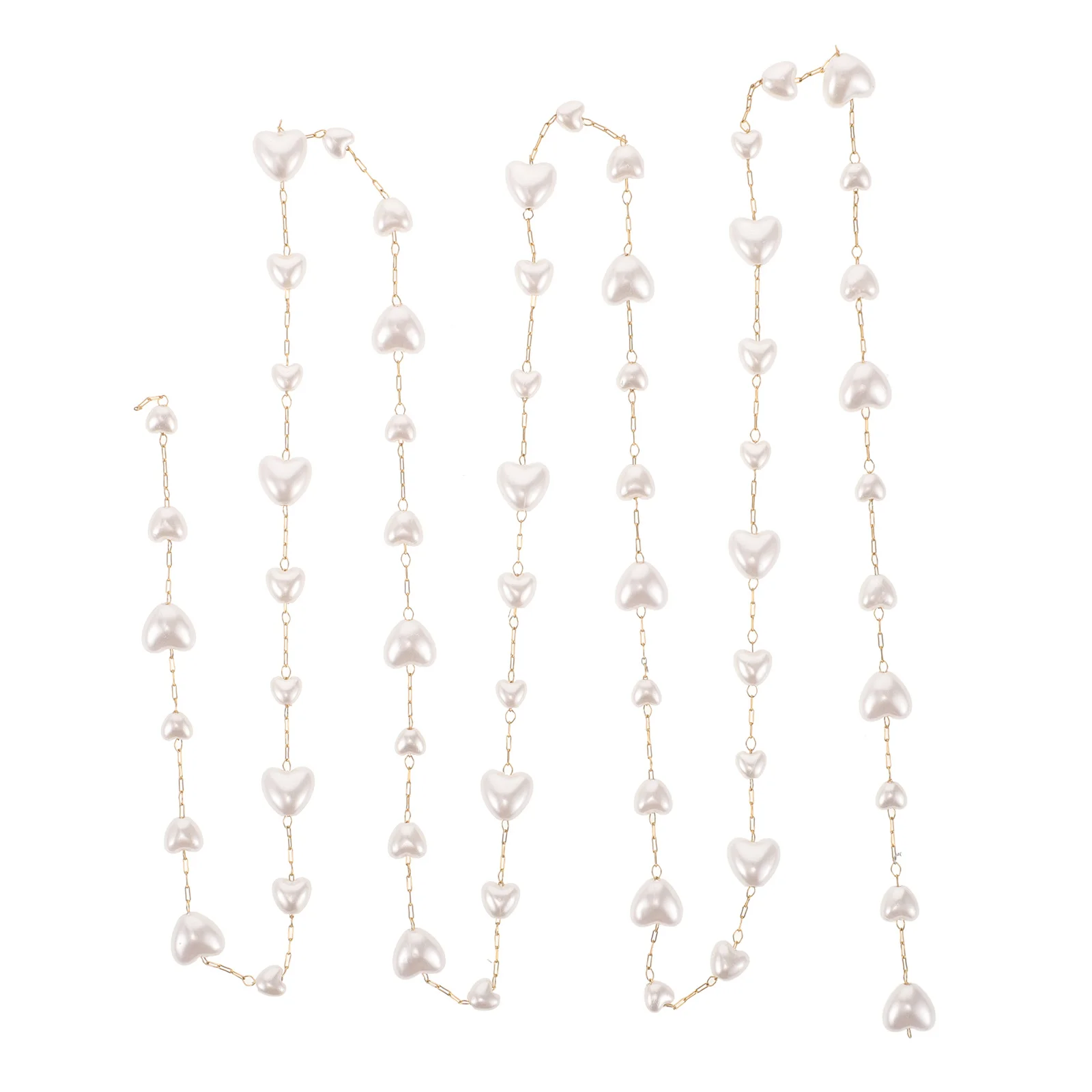 

1m Faux Pearl Beads Garland Stainless Steel Chain for DIY Jewelry Making Bracelet Necklace Earrings Bag Clothing Accessories