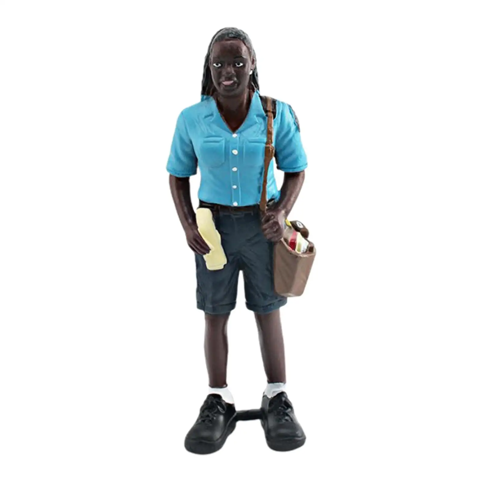 2x miniatuur karakterbeeldje voor bureau- en landschapsdecor