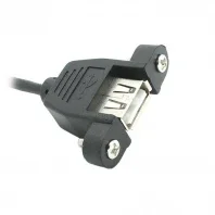 100pcs / Lots 20cm 90 Degree Right Angled USB 2.0 A Male Connector To Female Extension Cable With Panel Mount Hole ,By Fedex