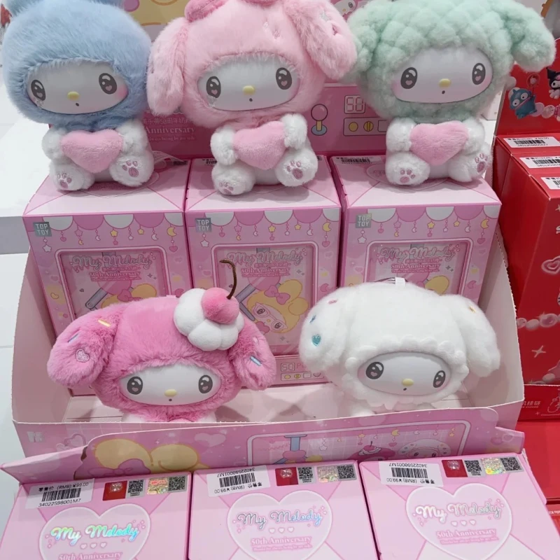 

Виниловая плюшевая кукла Sanrio Melody на 50-летие Toffee Series, слепая коробка в подарок