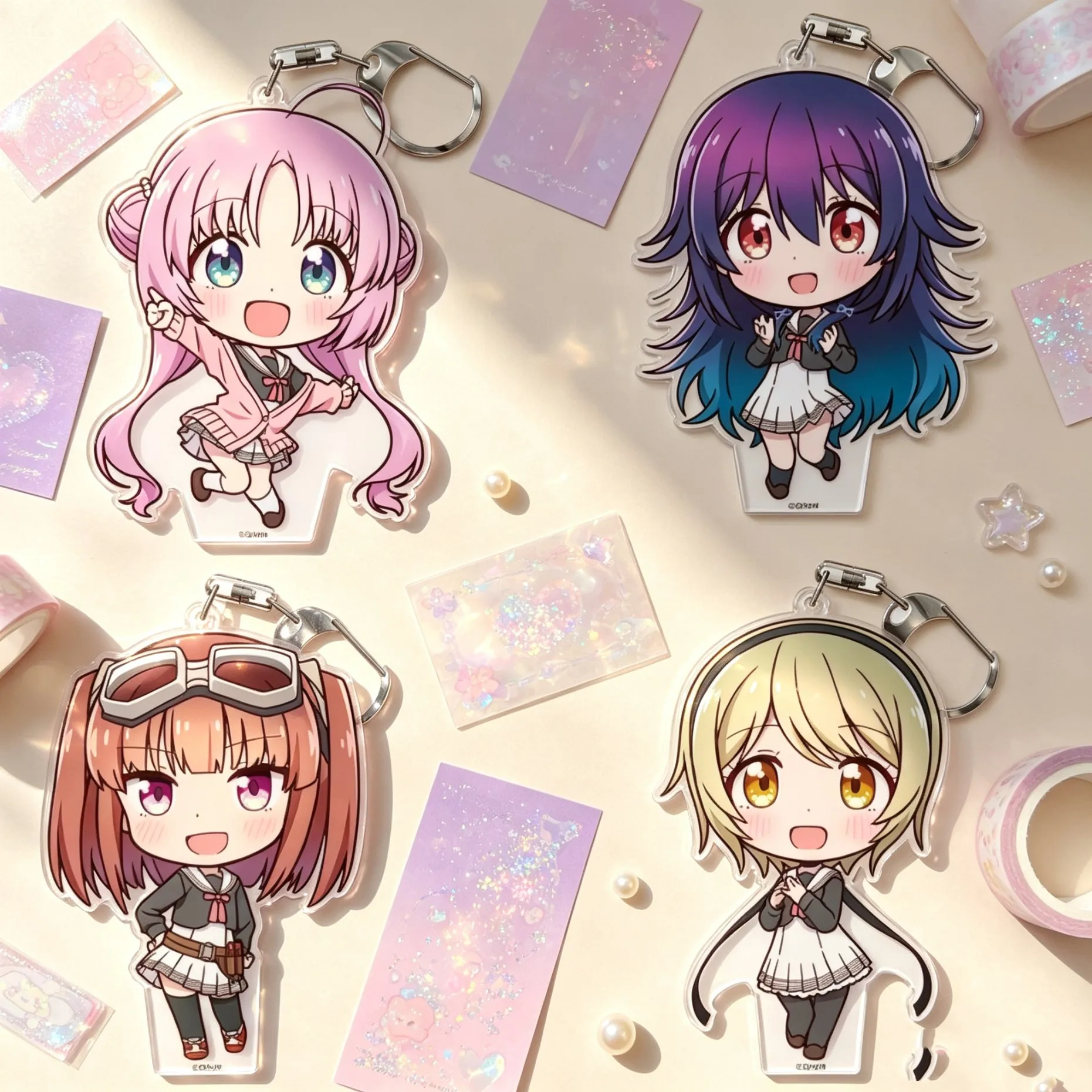 HOT Anime Stardust Telepath Fans Collection Acrylic Keychain 6cm Cosplay Characters Ornament Accessories Goods Gifts Wholesale