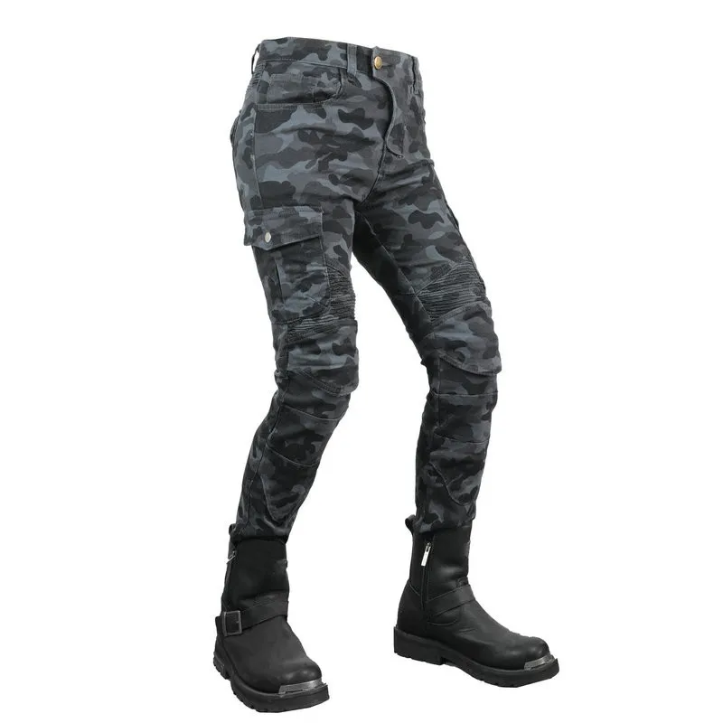 Volero Female Motorcycle Camouflage Riding Pants Locomotive Sports Leisure Straight Protective Jeans Cycling Trousers For Girls