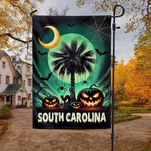 South Carolina Halloween Pumpkin Spooky Flag Graden Flag GJN EEN AAL HHM WZZ yyi