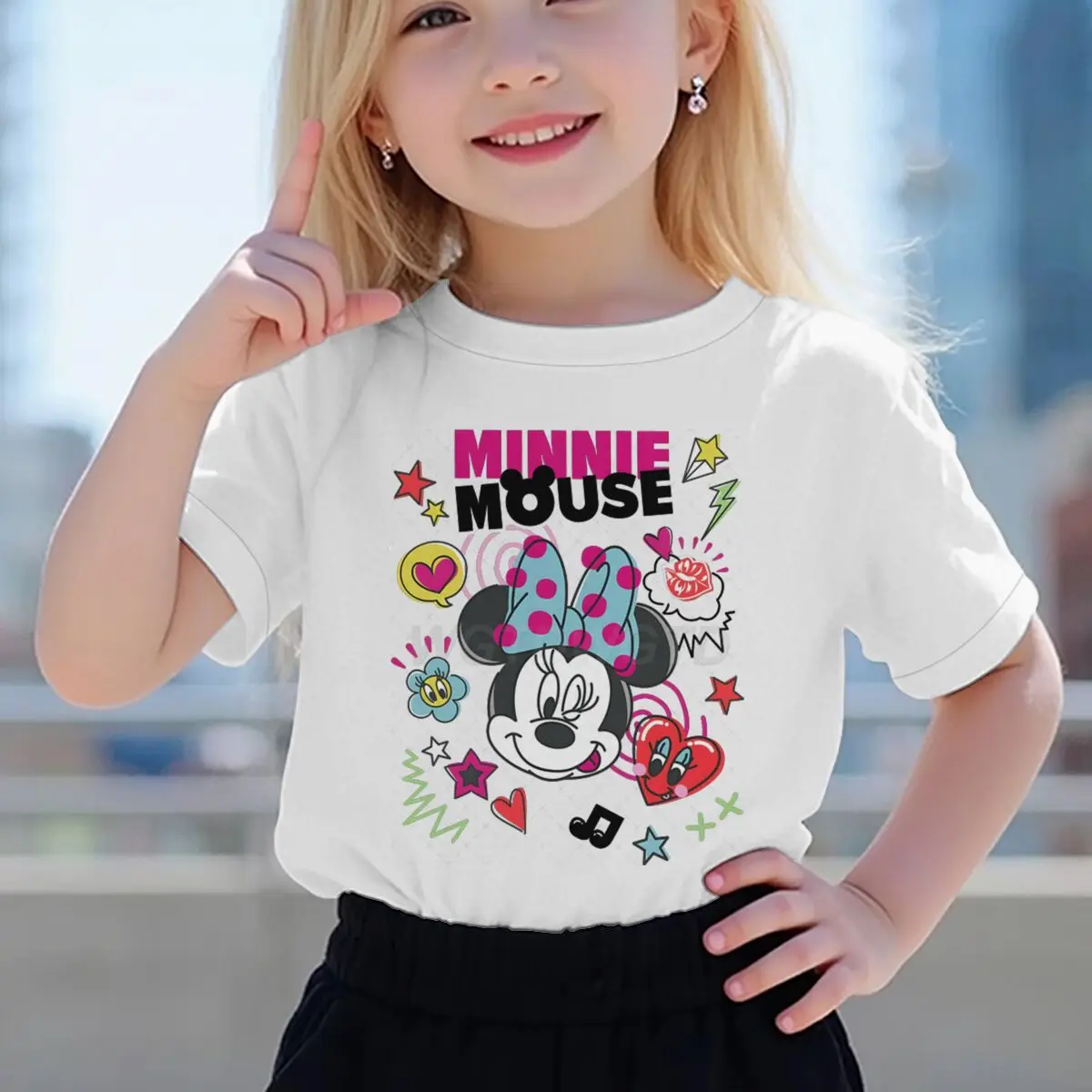 

Toddler Cartoon Minnie Mouse T-shirt Cartoon Characters Graphic Tee Cute Minnie Girl Boy Soft Cotton Tee Casual Wear