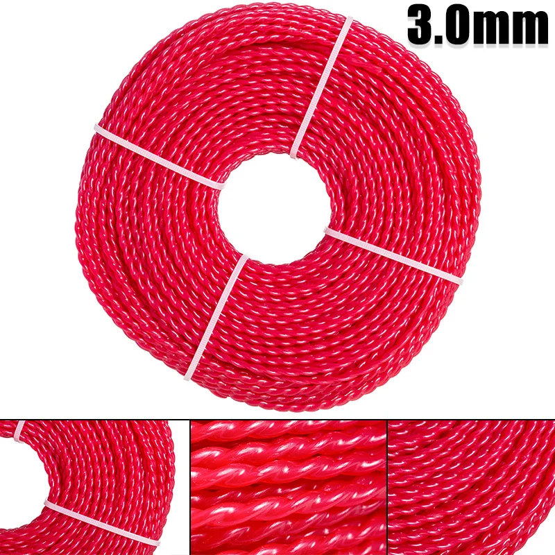 

Спиральный нейлоновый триммер 3,0 мм x 60 м, щетка для резки травы, веревка для измельчения сорняков, аксессуары для инструментов, проволока для газонокосилки, замена, удобно