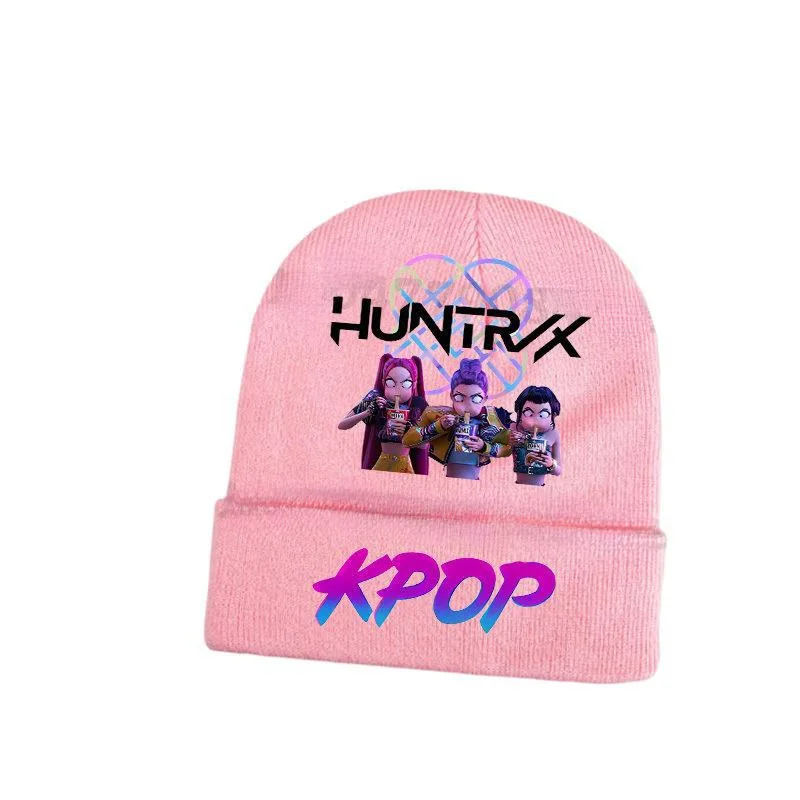1 قطعة ل Kpop شيطان الصيادين Kawaii محبوك قبعة للفتيات أنيمي الكرتون لطيف قبعات متماسكة الخريف الشتاء يندبروف القبعات الدافئة الهدايا