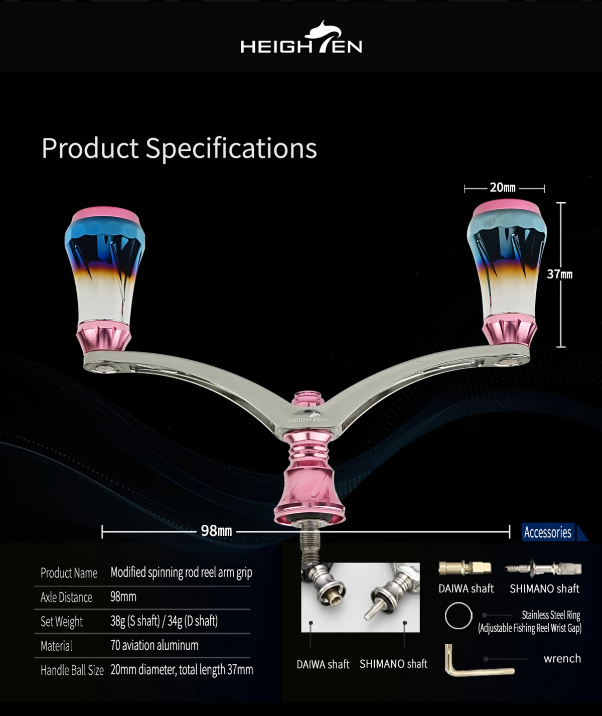 Spinn rollen griff 98mm für Shimano Daiwa Spinn rolle – Detail 8