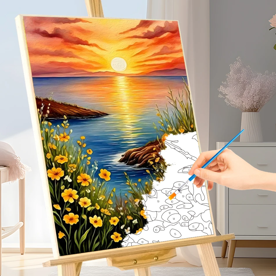 

GATYZTORY Painting Paints By Numbers Canvas Art Painting Adult Coloring Crafts Watercolor Picture Drawing Wall Art Picture Gift