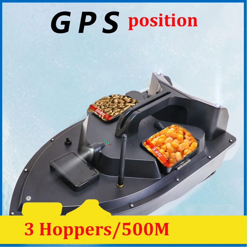 GPS RC Bait Boat 40 fishing spots fish finder Boats Remote Control Ship 3 Hoppers Night Light Fishing Smart One-Key Return