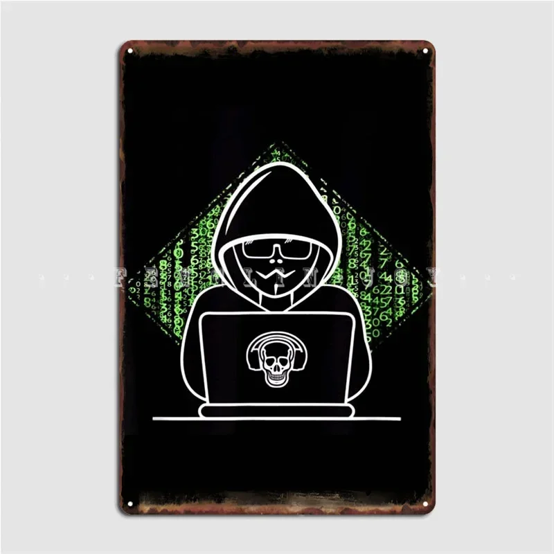 Computer Hacker Coding Metal Sign Custom Cinema Kitchen Plaques Pub Garage Tin Sign Poster