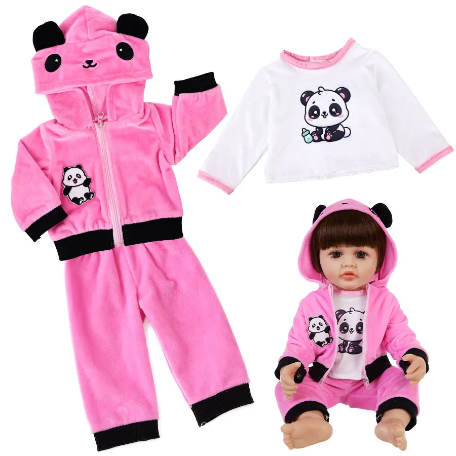 

Doll Clothes For 18Inch/45cm Born Baby Doll Cute Panda Pajamas Clothes Girls DIY Toys Accessories Kids Birthday Gift