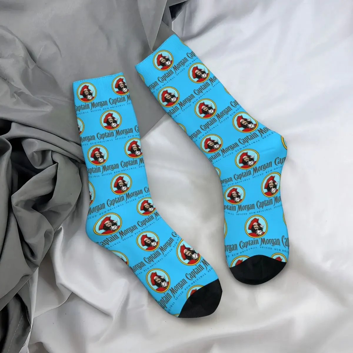 CAPTAIN MORGAN Socks Harajuku Sweat Absorbing Stockings All Season Long Socks Accessories for Unisex Birthday Present