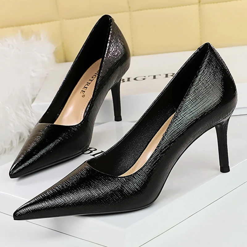 BIGTREE Shoes Retro High Heels High-quality Women Pumps Large Size 43 Stilettos Fashion Party Shoes Women Heels Wedding Shoes