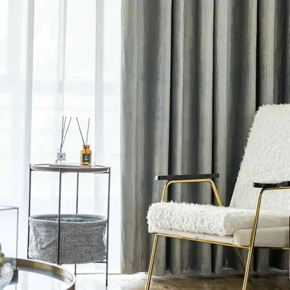 Curtains for Living Dining Room Bedroom Luxury Elegant New Bronzing Velvet Shading Pretty High-end Atmosphere Modern Nordic