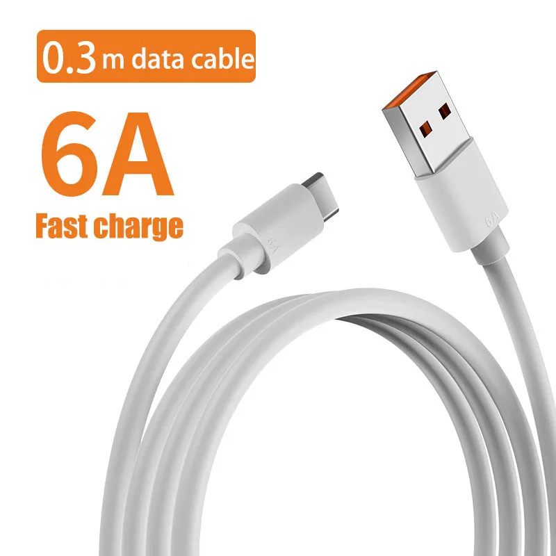 TYPE-C flash charging orange plastic core 66W charging cable suitable for Huawei Xiaomi LeEco 6A super fast charging data cable