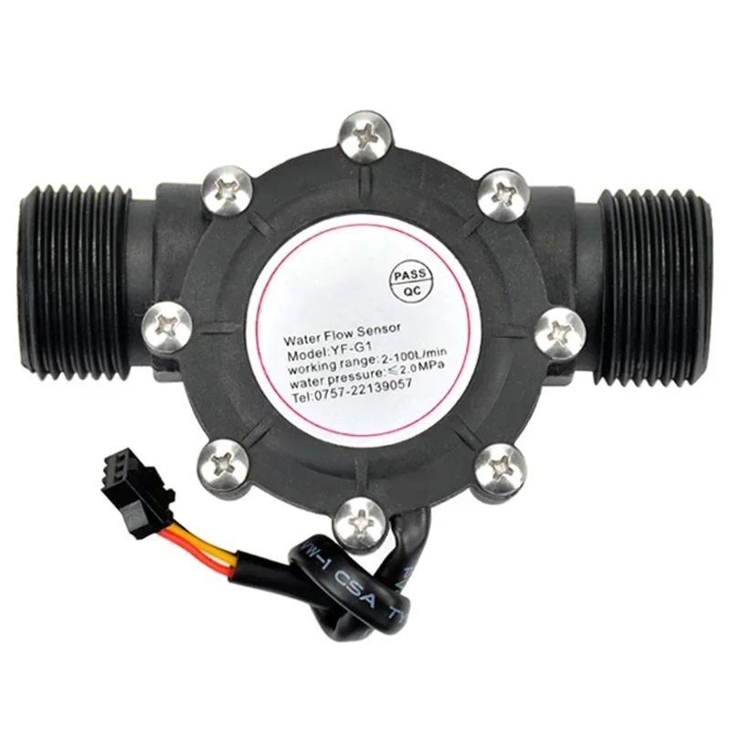 1Pcs Water Flow Sensor DN25 DC3.5-24V 1 Inch 2-100L/Min Hall Flowmeter Heat Pump Water Heater Flow Meter Switch Counter