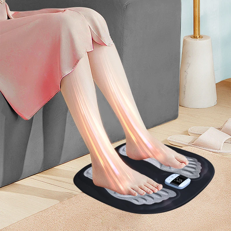

New EMS Foot Massager Pad with Pulse & Microcurrent, Portable Acupoint Stimulator for Leg Slimming & Foot Relaxation, Home Use