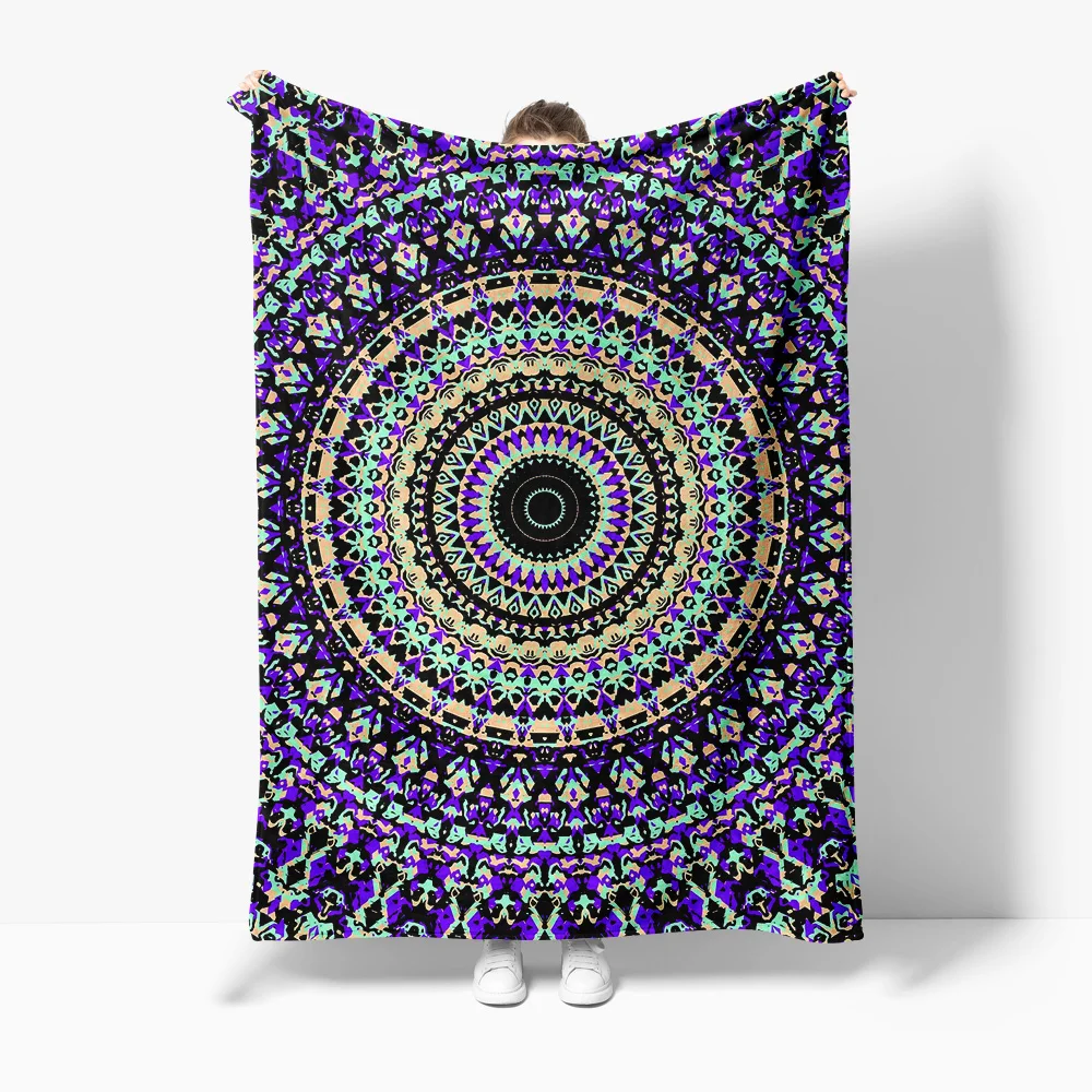 

Psychedelic Tribal Kilim Vintage Ethnic Moroccan Boho Kilim Rug Bedspread Throw Blanket Decorative Cushion Cover