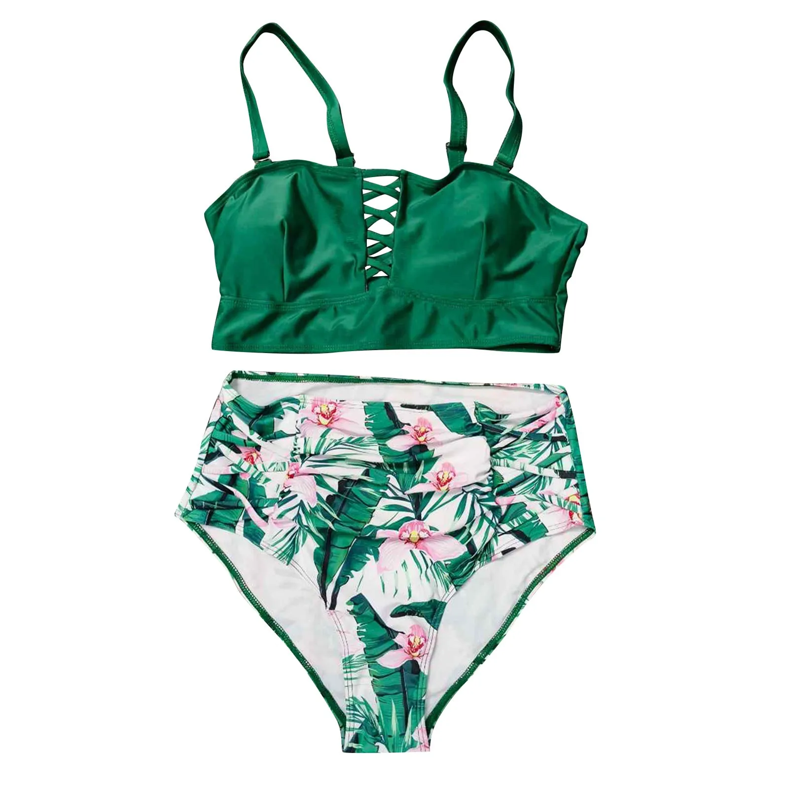 حجم كبير ملابس السباحة النساء ملابس الشاطئ رفع البيكينيات الإناث ملابس السباحة المايوه قطعتين بِدل السباحة للمرأة كبير الثدي