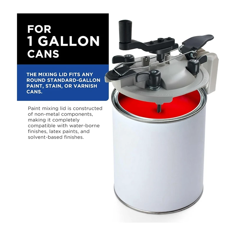 Paint Can Mixing Lids And Pour Spouts, Hand Crank Mixer, Drill, Paint Mixer 1 Gallon Size