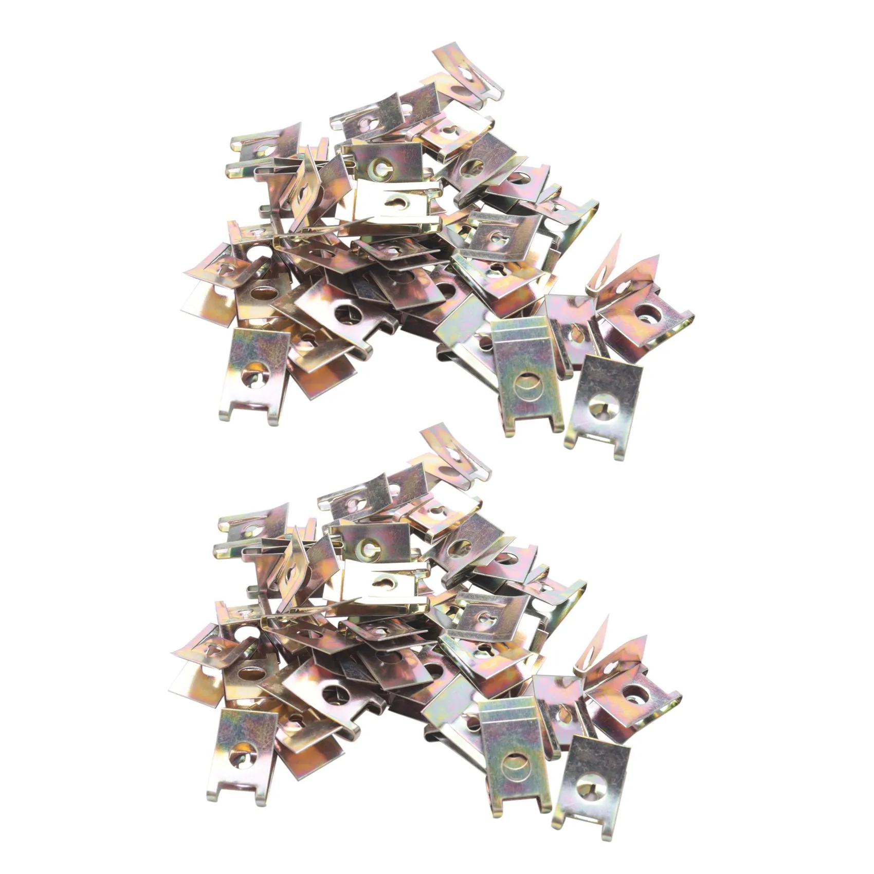 

A71Z 100Pcs Bronze Tone Spring Metal Car Door Panel Spire Screw U-Type Clips
