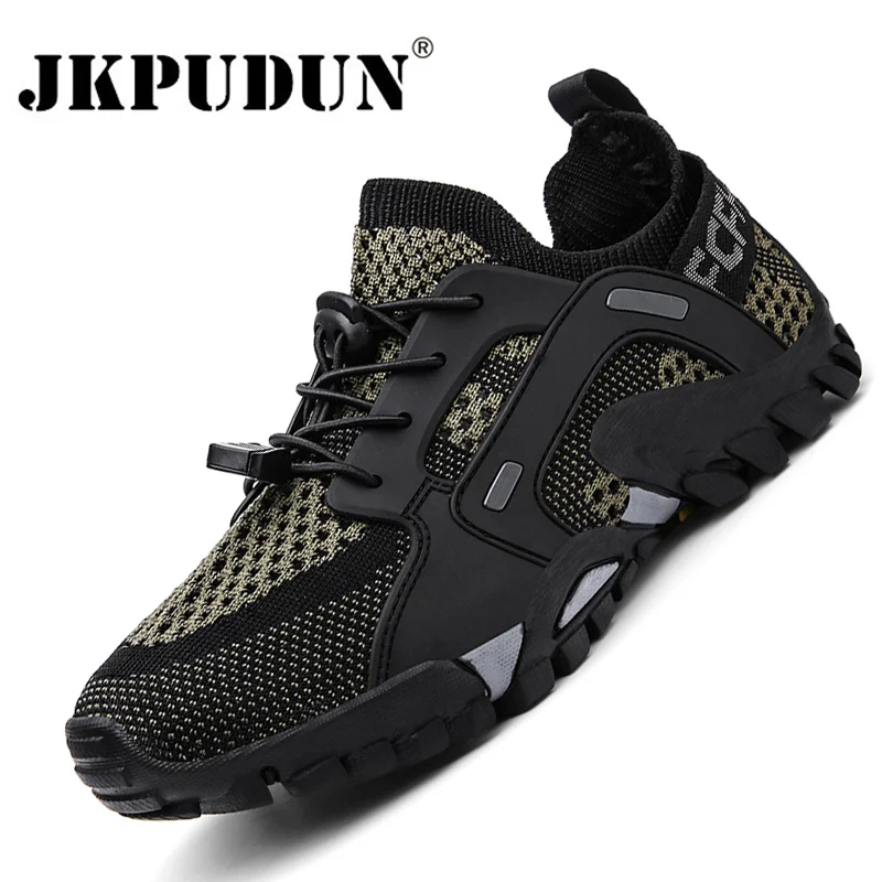 Summer Swimming Aqua Shoes Mesh Sneakers Men Couple Trekking Shoes Breathable Men Outdoor Quick-dry Wading Shoes Plus Size 36-47