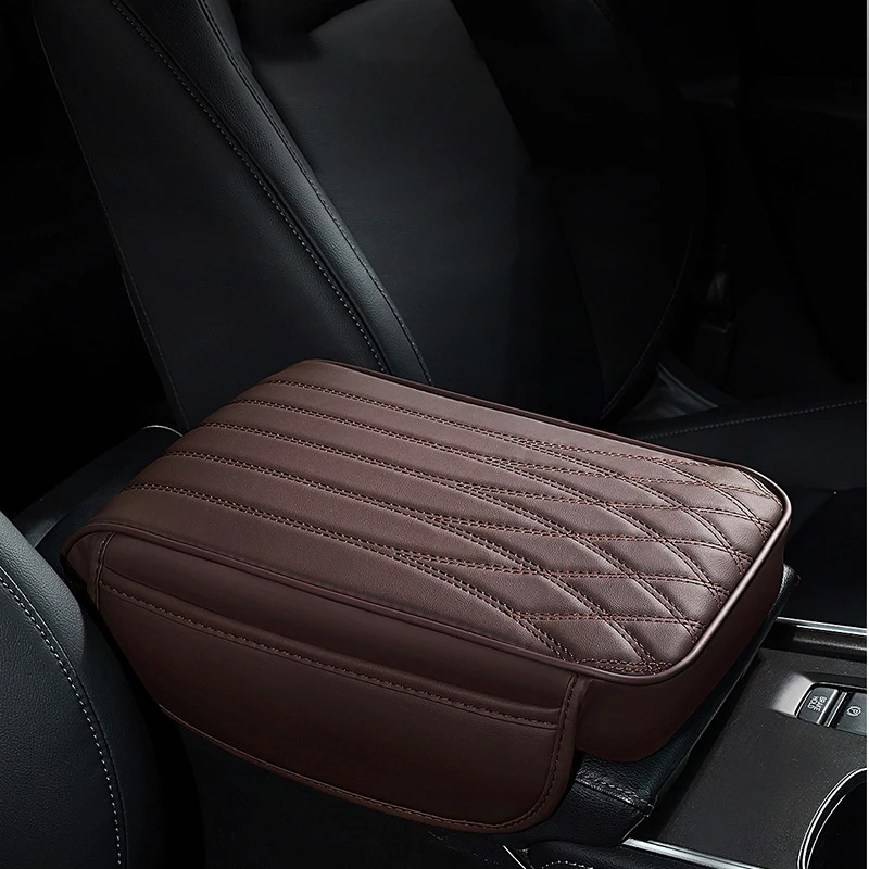 Storage Style Car Armrest Box Height Pad Universal Leather Memory Foam Height Pad Auto Center Armrest Protective Cushion Support